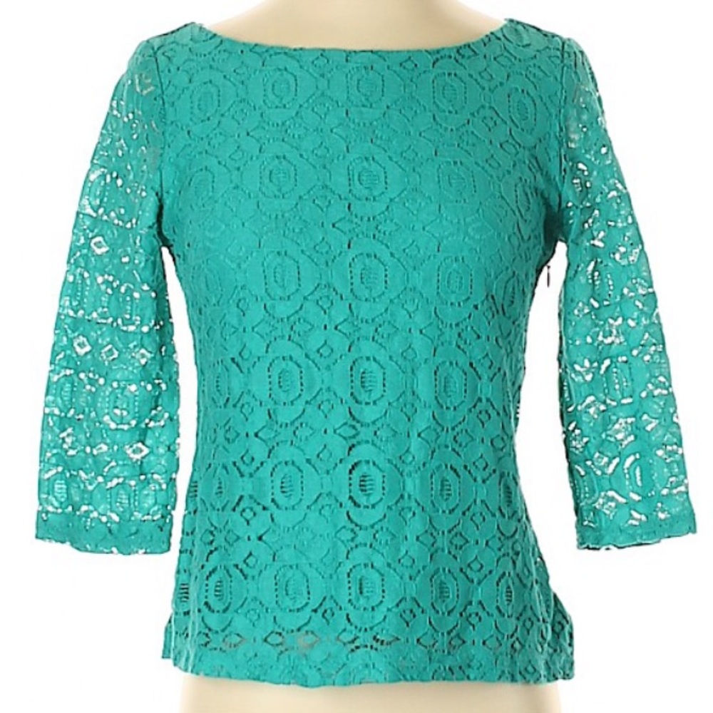 BR Lace 3/4 Length Sleeve Blouse in EUC